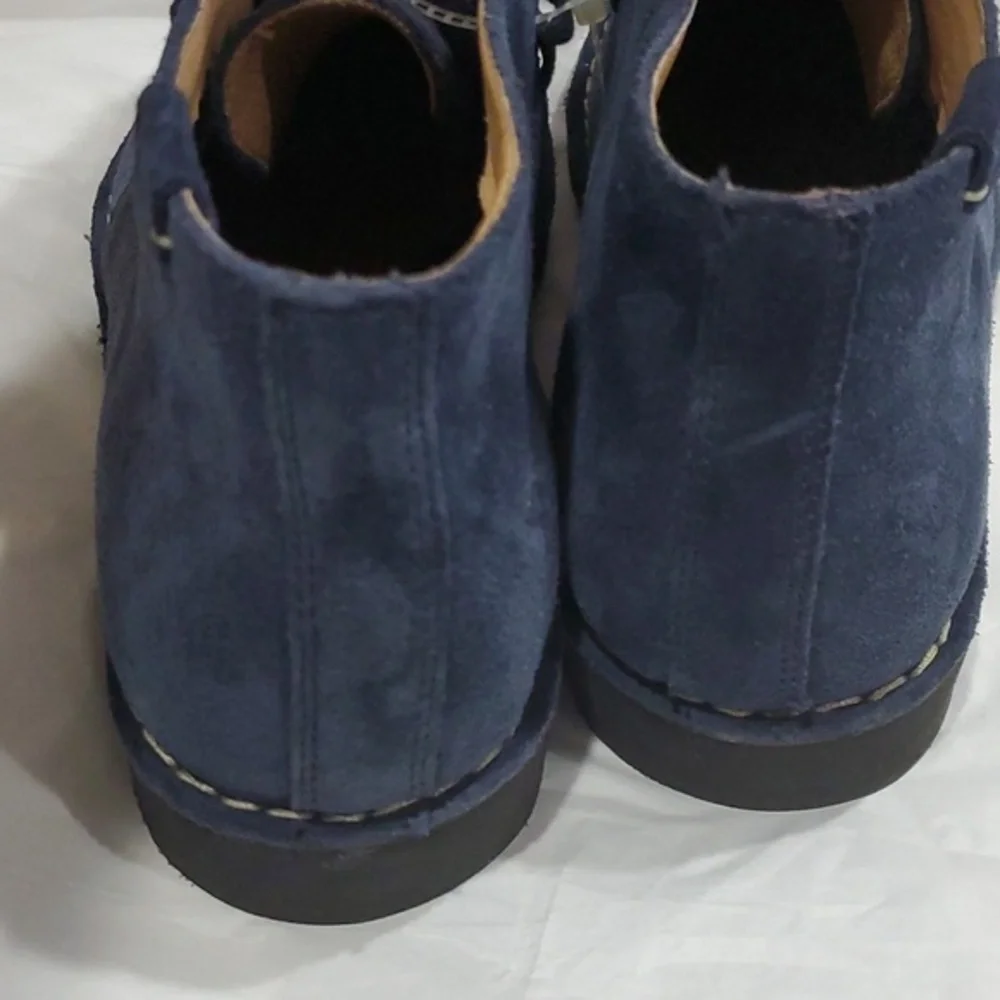 Polo Ralph Lauren navy Blue suede Talan Chukka lace up oxford boots size 8.5 new